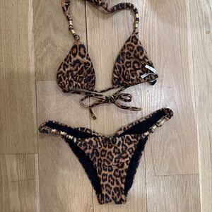 Vix Paula Hermanny Leopard print two piece bikini in Size S